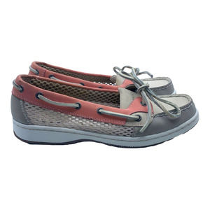 G.H. Bass & Co. Liberty Style Leather Boat Deck Shoe Pink Gray Women US 6 1/2